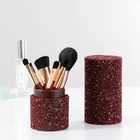 2019 hot sell 7 PCS bling cosmetic brush private label with round holder