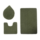 3pc Non-Slip Bath Mat Set Bathroom,Bathroom Mat Set for U-Shaped Rug, foot Mat and Toilet Mat Set for and Toilet Lid Cover
