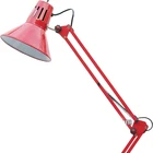 European Iron desk table lamp e27 red flexible swing arm clip on light