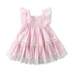 baby girls dress designs Summer Fashion Toddler Kids pink Baby Girls lace Sleeveless Clothes Party Dress