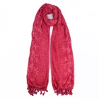 2019 female solid color polyester cotton embroidered flower hot diamond pearl towel summer scarves shawls cotton ladies
