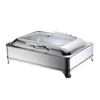 Rectangle electric hydraulic chafing dishes with glass windows ,stands