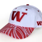 Custom design visor printing 6 panel style baseball cap with front logo red 3D embroidery dad hat