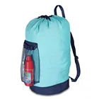Shoulder Straps and Mesh Pocket Durable Nylon Backpack Clothes Hamper Drawstring Backpack Laundry Bag