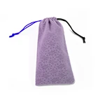custom High end eyeglasses small colored pouch with drawstring velvet bag