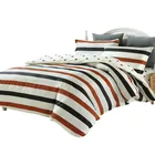 100 Cotton Printed Yarn Dyed Stripe Pattern Bed Set Cotton/bedding set bedding