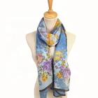 new fashion custom print printed silk scarves chiffon scarf