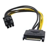 SATA 15 Pin Male to 6 Pin Female PCI-Express PCI-E Graphics Video card sata Power Cable
