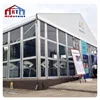 25x60m Large white used trade show tent with clear windows for commercial event