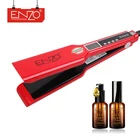 ENZO 2019 Best saling High Quality Titanium Plate Brazilian Flat Iron Red Electric Hair Straightener