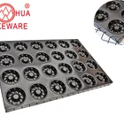 New baking pan lotus donut pan shape pan 24 mulit link cake mould non stick baking tray silicone coating bakeware