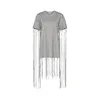 OEM Women New Fashion Crystal-embellished Net T-shirt Dress