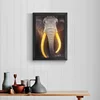 Elephant Print Wall Art Painting Artwork Framed Led Light Animal Canvas Pictures