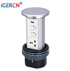 wireless charging manual pop up socket with brazil socket and universal and USB for mobile charging