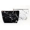 Hot Sale Special Genuine Marble Printed Pattern Stone Grain Leather Travel Toiletry Wash Bag Cosmetic Pouch Makeup Bags with Zip