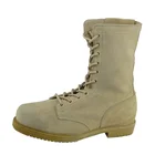 Abrasion resistant men suede leather anti slip steel toe cap army military desert boots