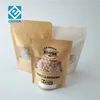 Brown kraft paper bag with clear window coffee bag with valve foil pouch ziplock bags custom printed doypack for food