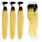 Wholesale Cuticle Aligned Raw Virgin Hair Yellow color Silky Soft Peruvian hair weave 3 bundles with 1 4*4 lace closure
