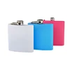 6oz white Stainless Steel hip flask for achole and tequila drinking