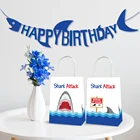 BD016 shark gift paper bag party favors baby boy birthday party decoration