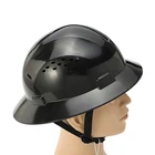 Hot selling Custom industry engineering full brim safety helmet HDPE Black Full Brim Hard Hat with Fas-trac Suspension
