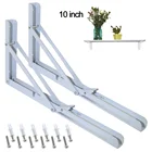 10 inch White color Heavy Duty 90 Degree Metal Carbon Steel Adjustable Angle Shelf Wall Mounted Table Folding Bracket