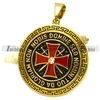 gold plated knight templar cross sword stainless steel necklace pendant