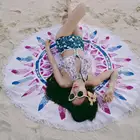 Round cotton microfiber beach towel stock lots for Living Room Home Decor Boho Style Bath Towels