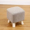 Small Ottoman Round Pouffe Wooden Footstool Stool/Wooden Leg Padded