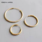 Engagement Gold Hoop Earring Hoop Earrings 925 Sterling Silver Gold Vermeil Chic Hoop Earring