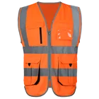 100% polyester Hi Vis more pockets safety reflective vests with construction safety vest