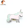 Hornbill crafts free sample christmas gifts colorful 3D rainbow unicorn metal hard enamel lapel pins with butterfly cap