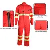 Slanted and patch pockets car racing coverall fluorescent security safety workwear uniform jackets