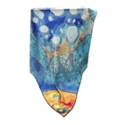Custom digital printed 100 silk satin shawl handmade roll