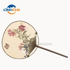 Hot selling paper printed circular hand fan as gift
