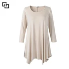 Women 3/4 Sleeve Tunic Tops Loose Basic Shirt