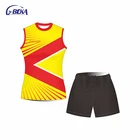 New Arrival yellow red volleyball uniforms sleeveless customized volleyball jersey