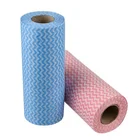 1 roll non-woven fabric washing cleaning cloth towels kitchen towel disposable striped practical rags wiping scouring pad