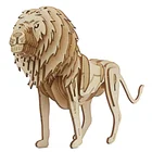 hot selling free samples children laser cut diy lion animal 3d wooden puzzle toy manufacturer factory sale