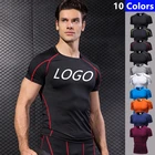 Men's tshirt running Two Tone Colour Block Gym Dry Fit Blank Plain Logo Custom T Shirt Men