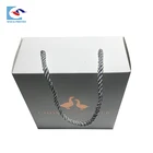 wholesale custom logo rose gold stamping baby shoes white color packaging box with handle