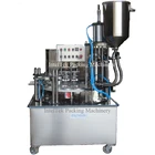 Disposable Rotary Hummus Ice Cream Juice Yogurt Cups Packing Equipment Plastic Cup Filling Sealing Machine