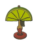 Custom Black Nickle Plated Hard Enamel Creative Orange shape Table Lamp Lapel Pin