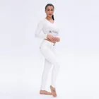 Royal wolf plain white cotton leggings hot colombia lift butt pants women v pant push up legging pants for ladies