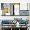 Modern Abstract America Gray Black And Gold Foil 3 Pieces Wall Art Painting Set For Hotel