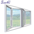 Modern security bifolding window glazed insulated thermally broken aluminium bifolding windows