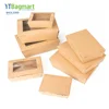 Wholesale Window Microwave Safe Paper Food Container Food Take Away Disposable Kraft Paper Lunch Box