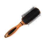 Fancy soft durable wood color hair brush customized logo available massage styling brush