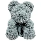 Hot Sale Cheap High Quality 38cm Forever Handmade Foam Rose Bear Teddy Red Flower Bear Rose For Valentine Gift