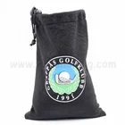 Free sample Soft flannel soft cloth bag black drawstring velvet jewelry pouch with custom logo